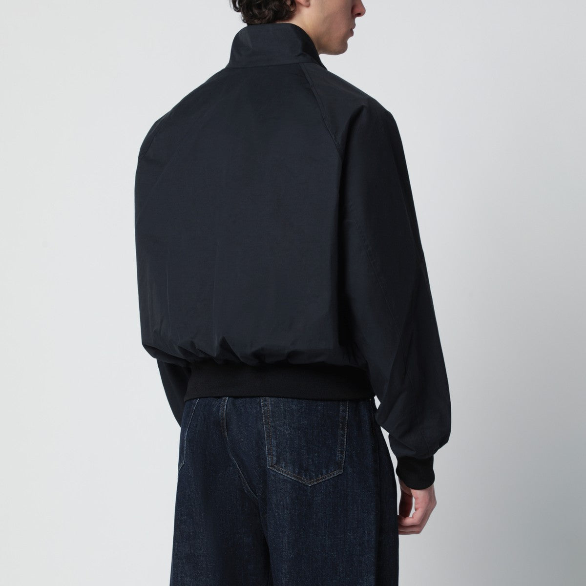 STUDIO NICHOLSON Over bomber jacket ink blue cotton-blend