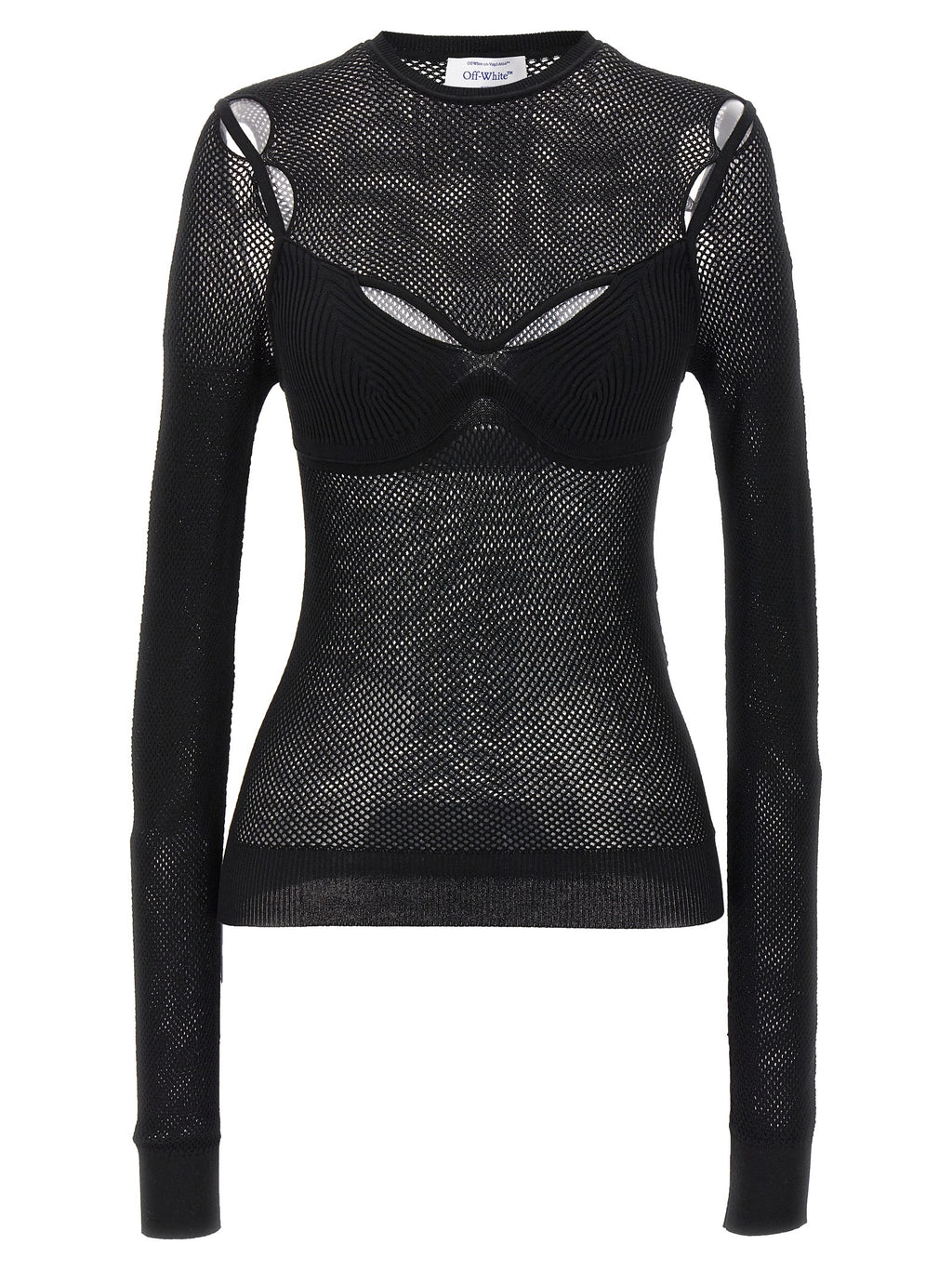 Off White Net Arrow Bralette Top