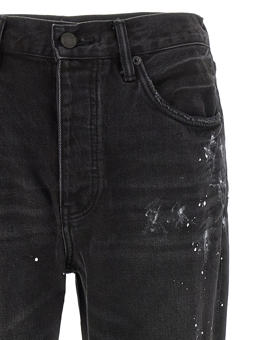 Purple P011 Knee Slit Paint Jeans
