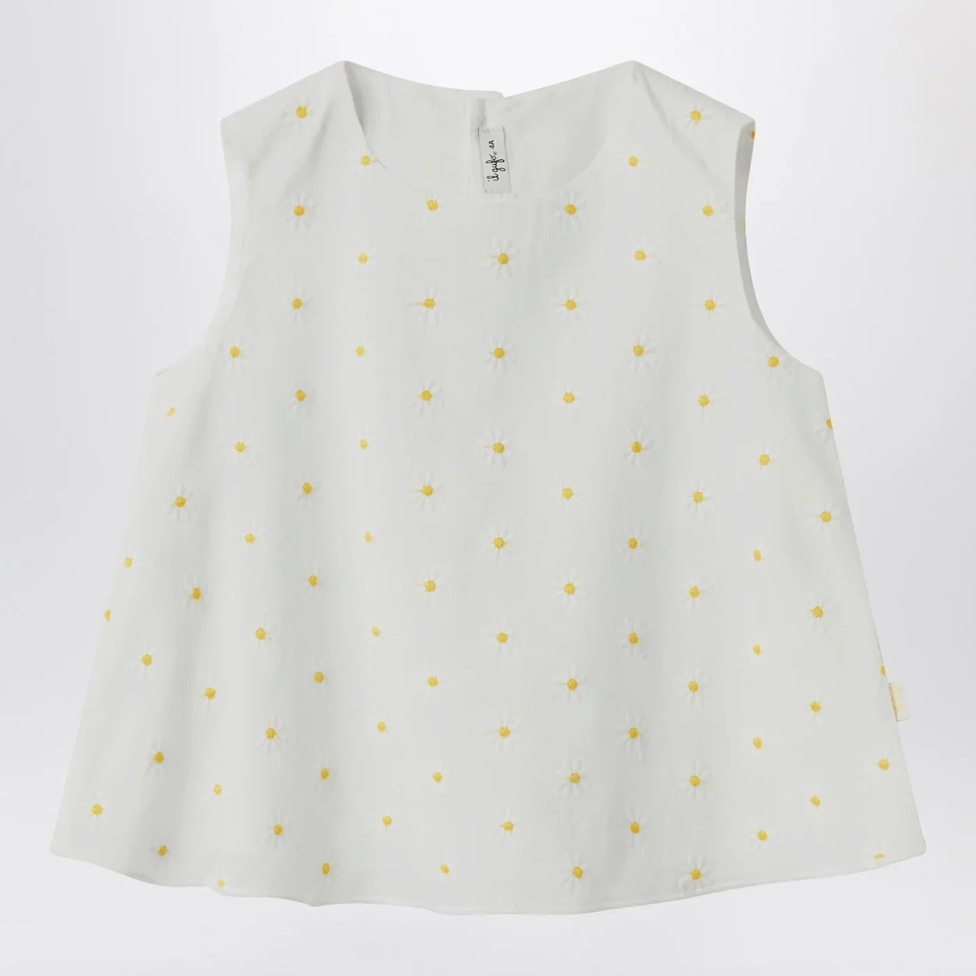 Il Gufo White top with floral embroidery