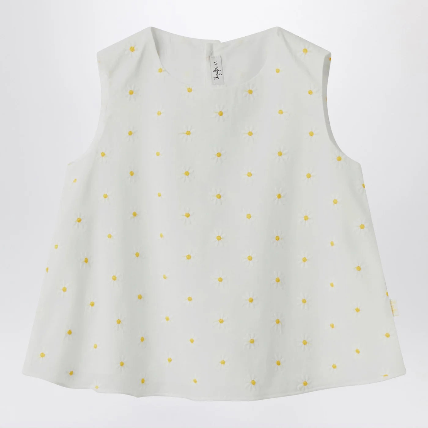 Il Gufo White top with floral embroidery