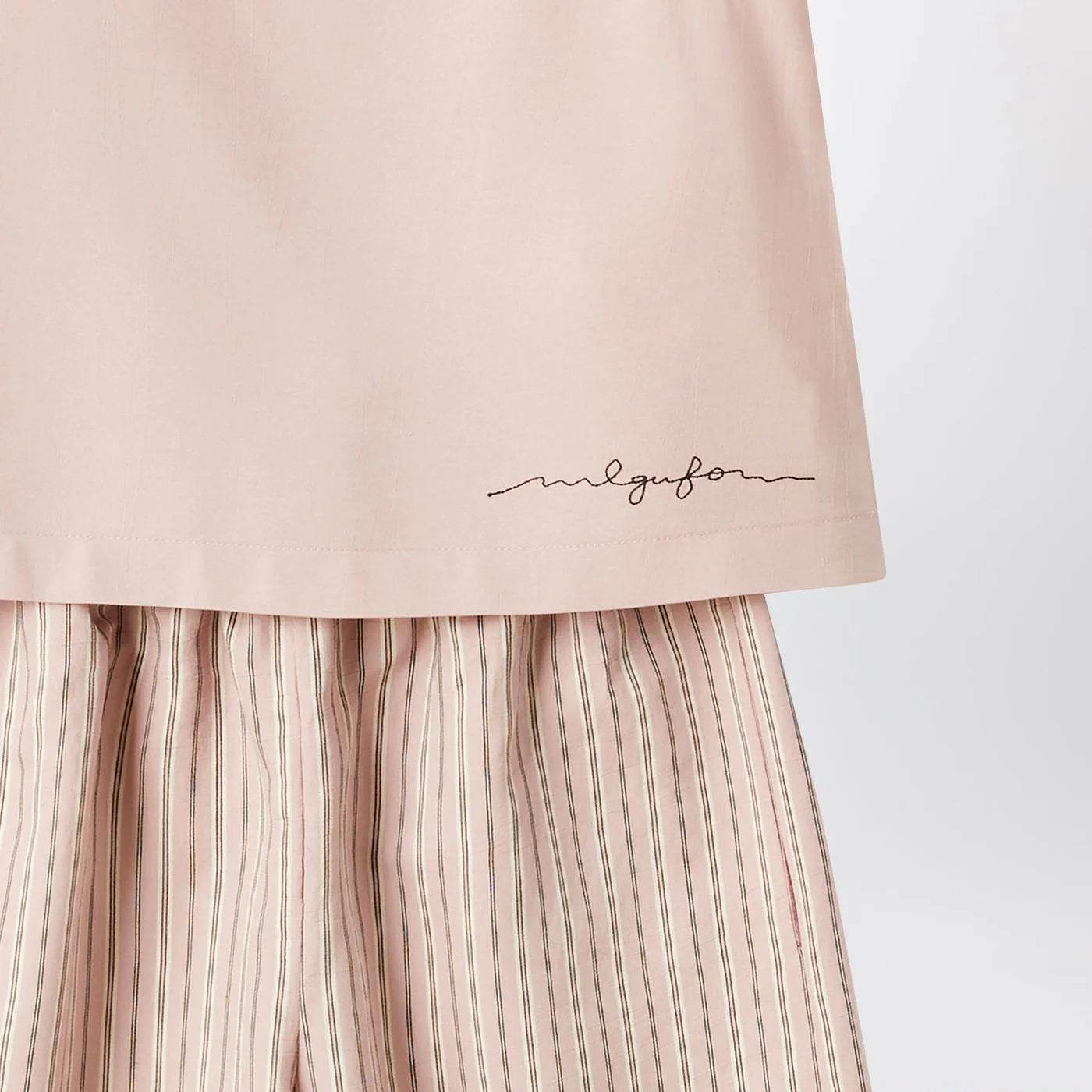 Il Gufo Blush pink striped outfit