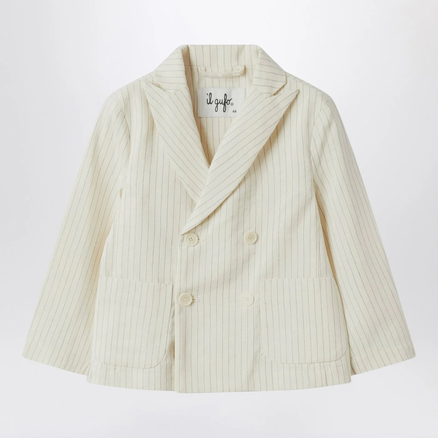Il Gufo Double-breasted jacket in pinstriped cotton