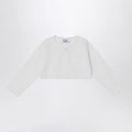 Il Gufo Short wrap cardigan white milk