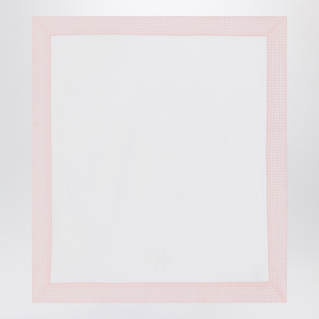 Il Gufo White cover with pink seersucker border