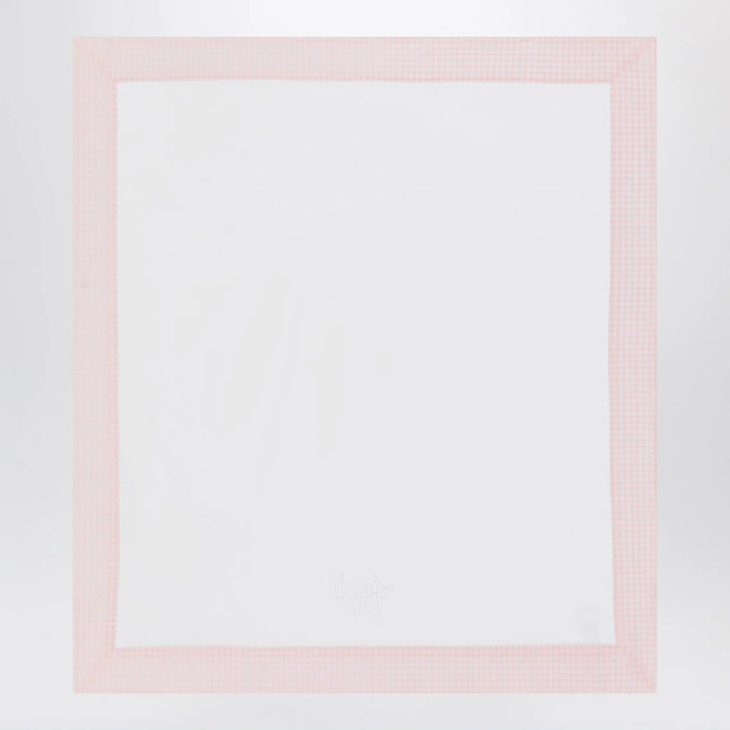 Il Gufo White cover with pink seersucker border