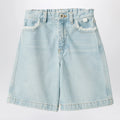 Il Gufo Light blue denim Bermuda