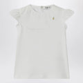 Il Gufo White T-shirt with ruffled sleeves