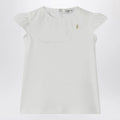 Il Gufo White T-shirt with ruffled sleeves