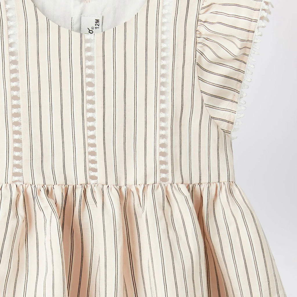 Il Gufo Striped dress with ruffles
