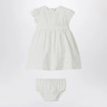 Il Gufo White dress with culotte in viscose poplin