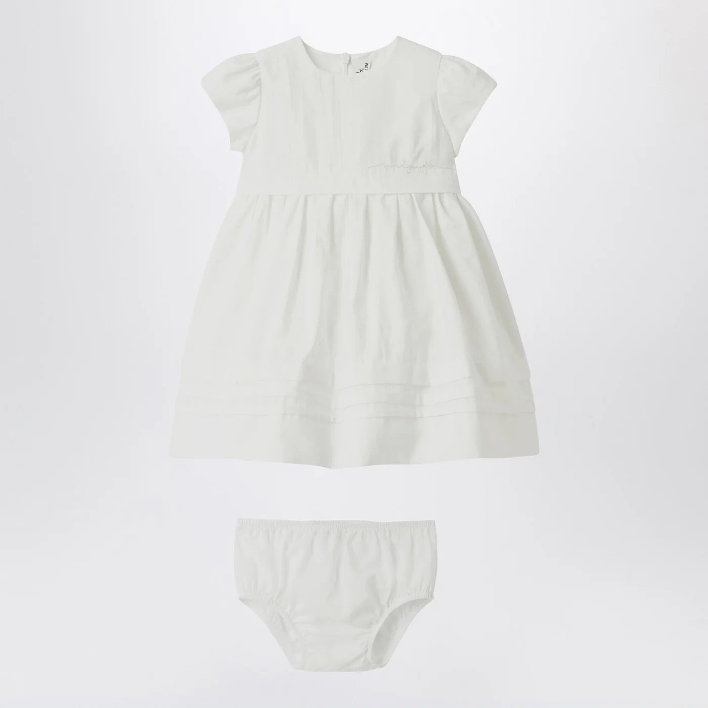 Il Gufo White dress with culotte in viscose poplin