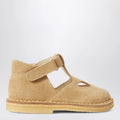 Il Gufo High beige sandal with eyelets in nubuck