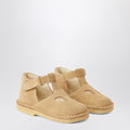 Il Gufo High beige sandal with eyelets in nubuck