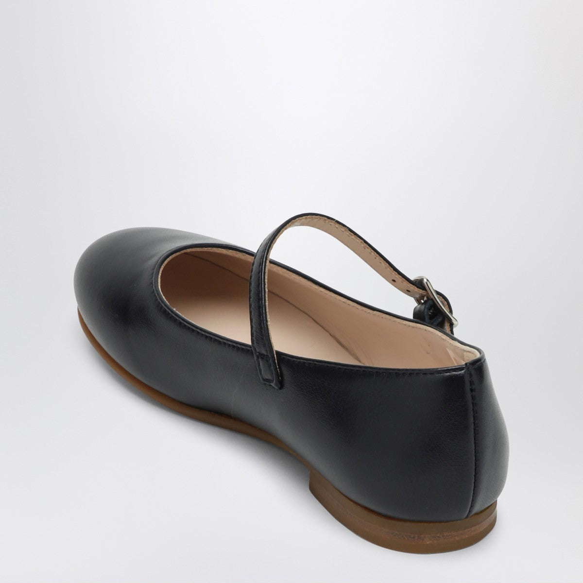 Il Gufo Blue ballet flats in leather with strap