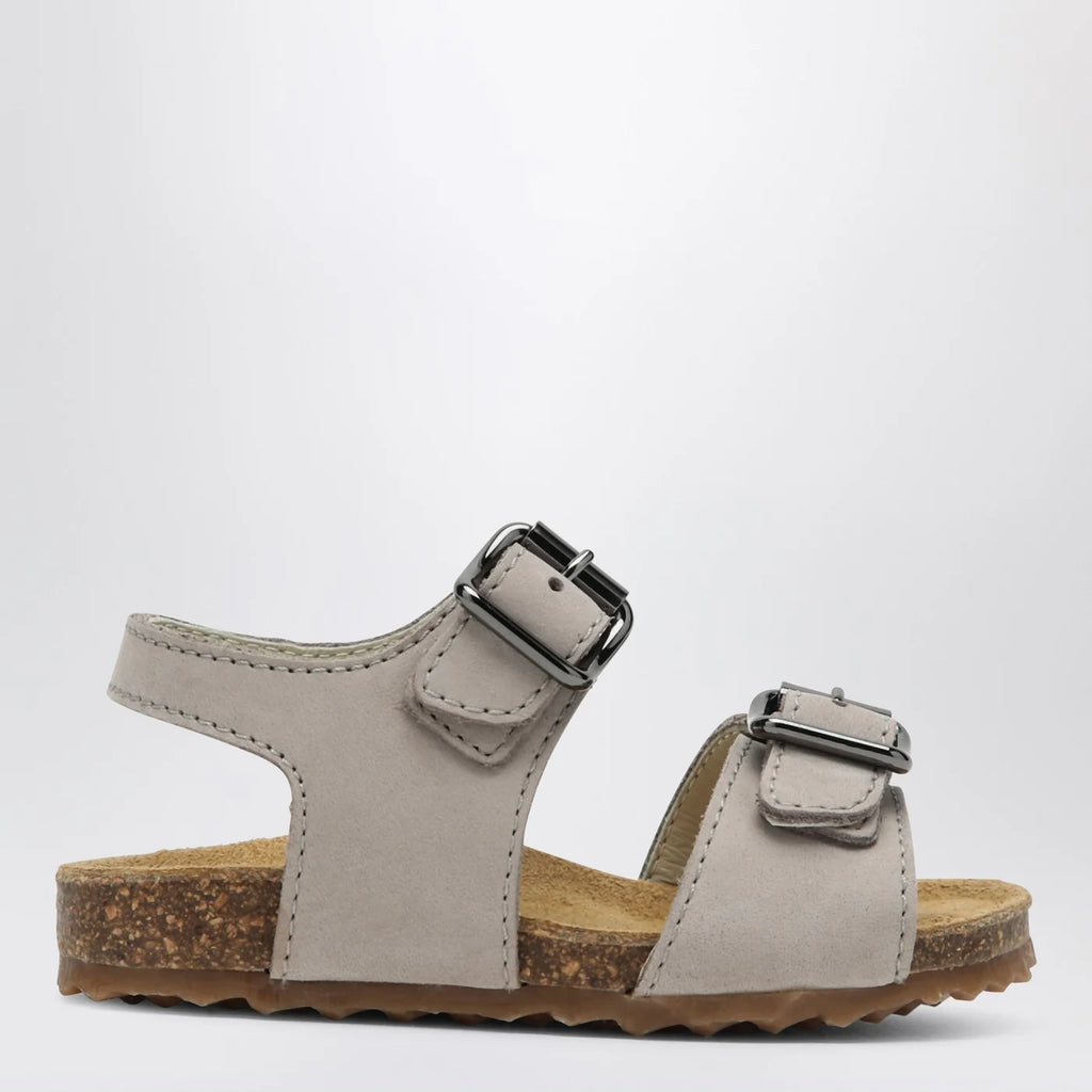Il Gufo Gray sandal in nubuck with strap