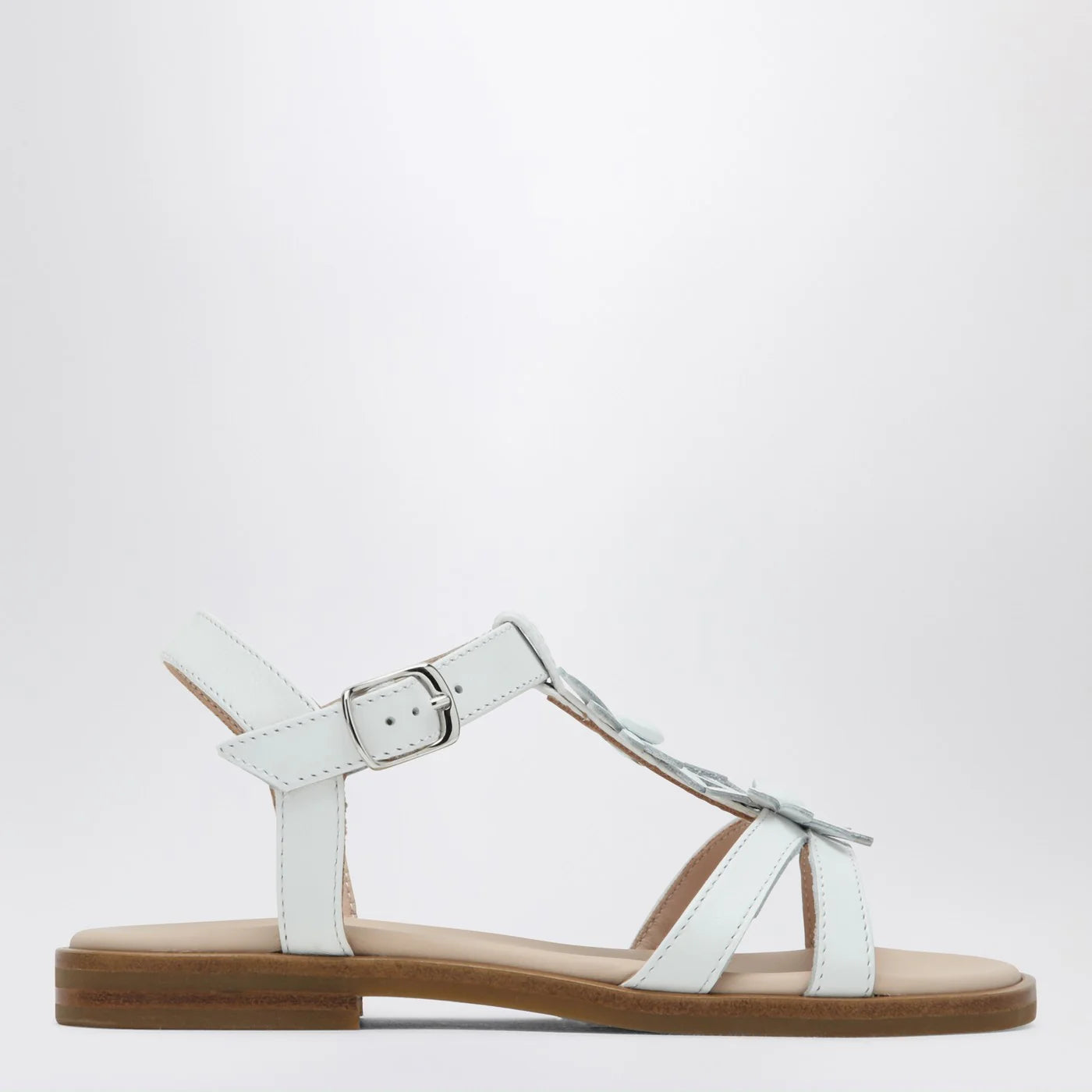 Il Gufo White sandal with applied flowers