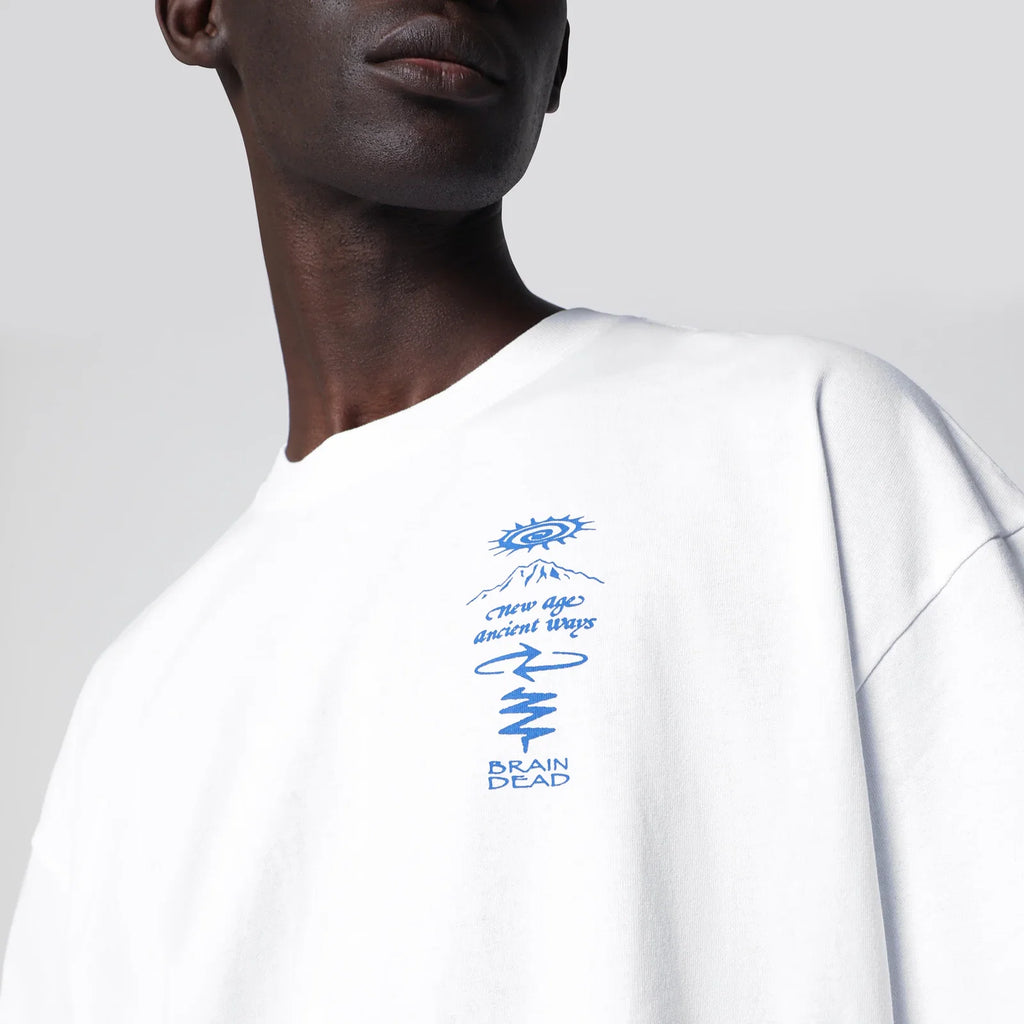 Brain Dead White T-shirt with logo prints