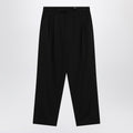 LEMAIRE Black drawstring pants in wool blend