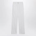 LEMAIRE High-waisted straight-leg jeans with belt in white denim