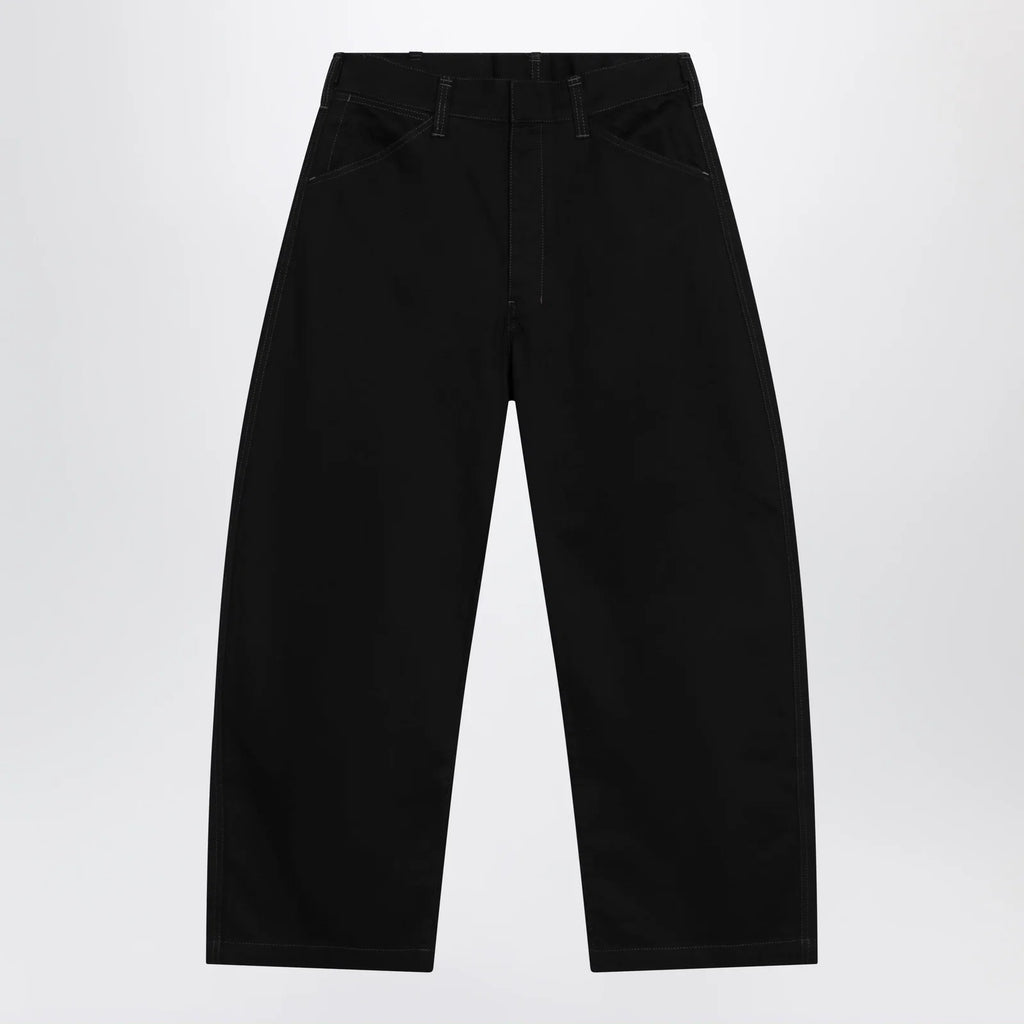 LEMAIRE Black wide-leg cotton trousers