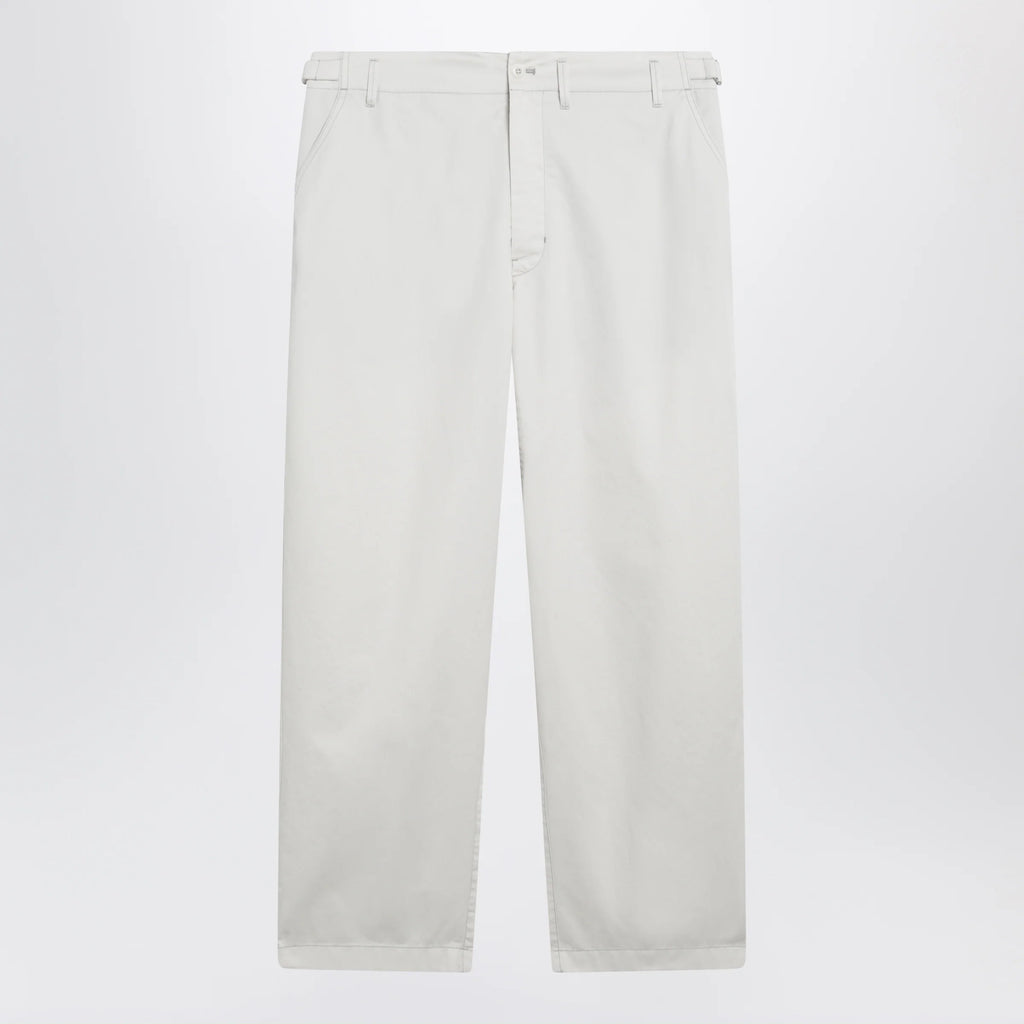 LEMAIRE Powder white cotton trousers