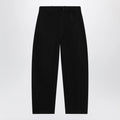 LEMAIRE Black cotton trousers with belt