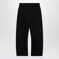 LEMAIRE Black cotton trousers with belt
