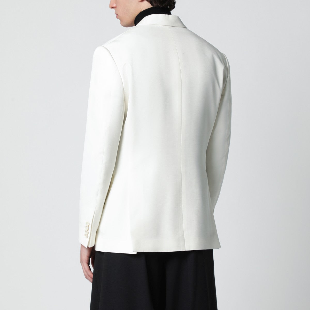 Lardini White viscose double-breasted suit