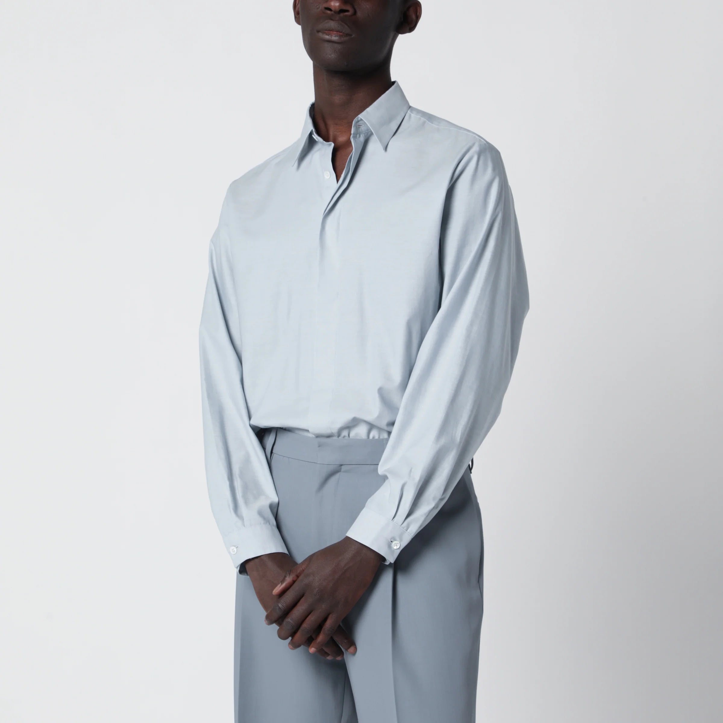 Lardini Light Blue Cotton Blend Shirt
