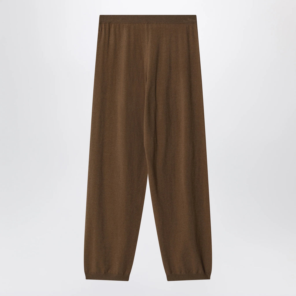 The Frankie Shop Olia Knit wool-blend knit joggers in dark camel