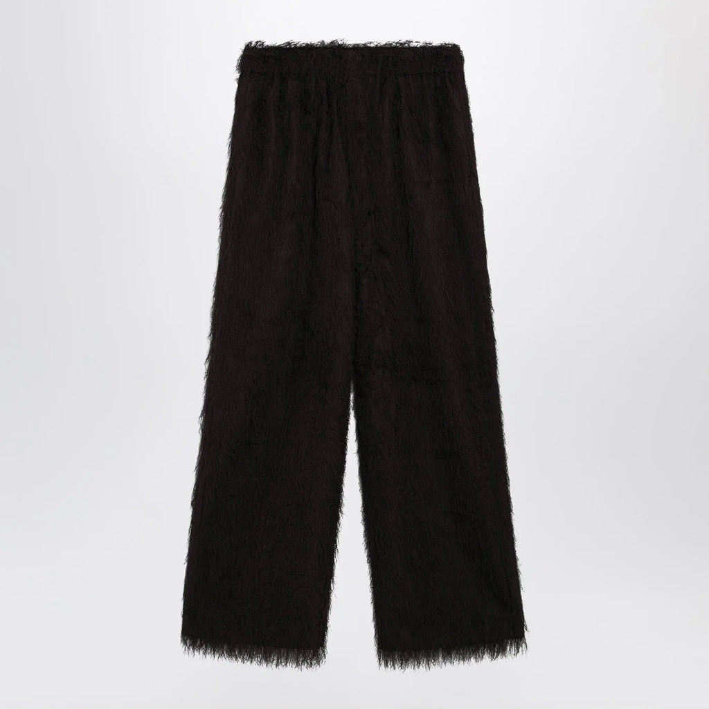 The Frankie Shop Dark brown fringed trousers