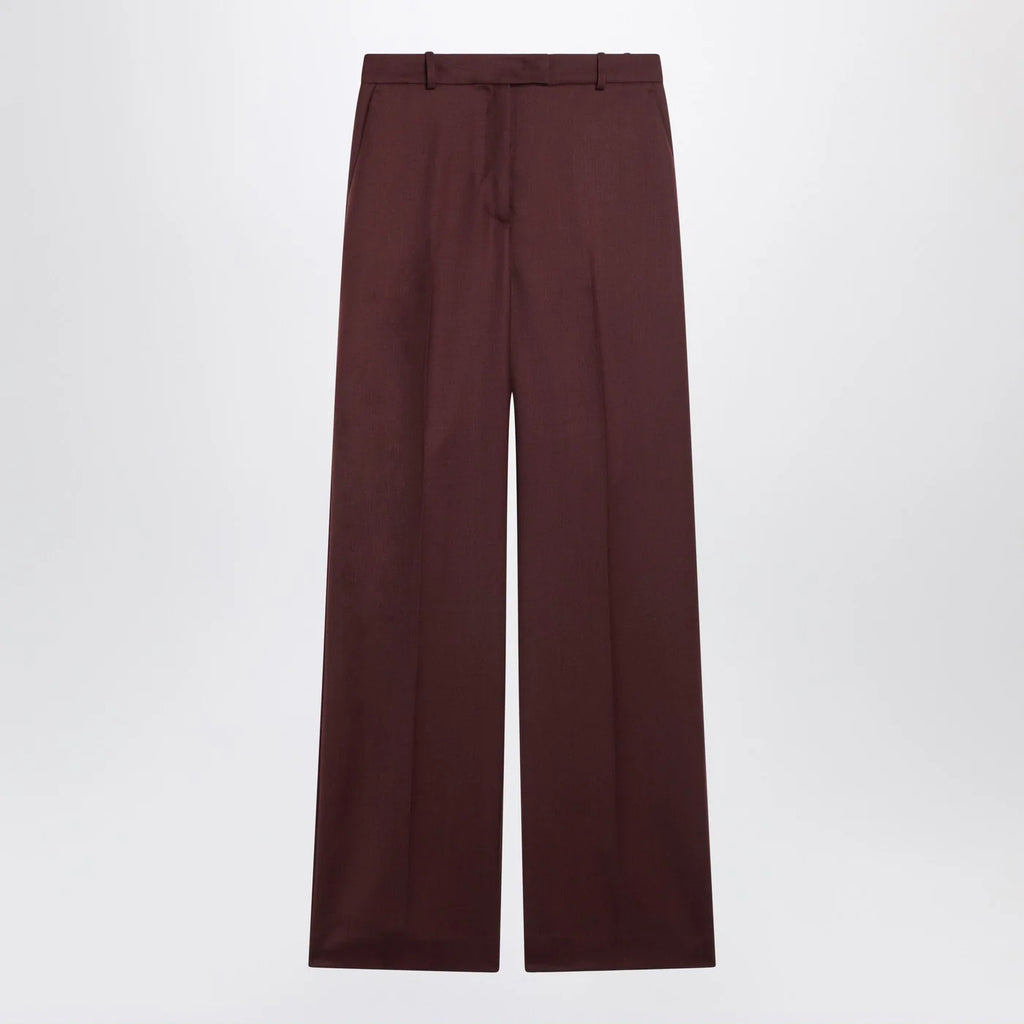 The Frankie Shop Lenora burgundy wool-blend trousers