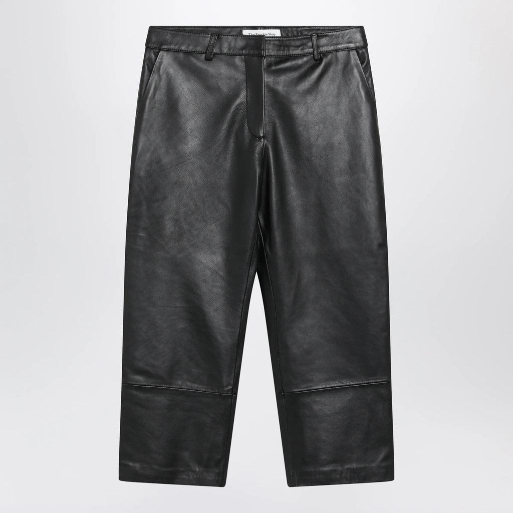 The Frankie Shop Lior capri pants in black lamb leather