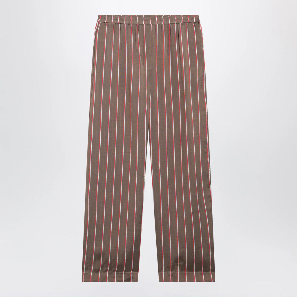 The Frankie Shop Brown striped viscose and silk shorts