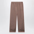 The Frankie Shop Brown striped viscose and silk shorts