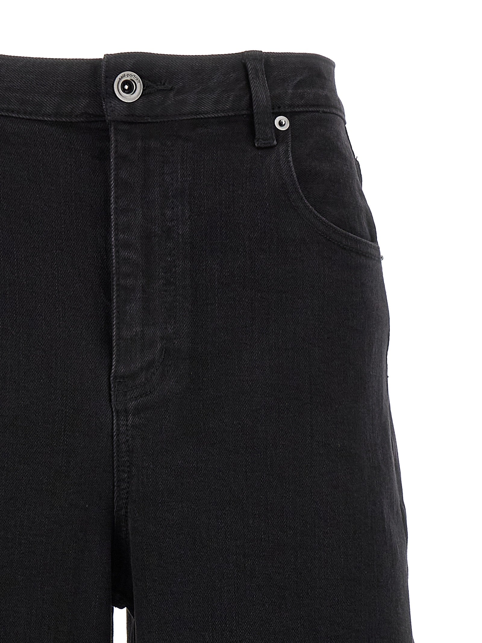 Self-Portrait Black Barrel Leg Jeans