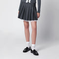 Self-Portrait SELF PORTRAIT Pleated wool mini skirt with lace trim in grey