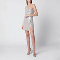 Self-Portrait SELF PORTRAIT Champagne mini dress with rhinestones