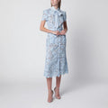 Self-Portrait SELF PORTRAIT Tie-neck lace midi dress in blue