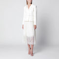 Self-Portrait SELF PORTRAIT Bouclé shawl-collar midi dress in cream