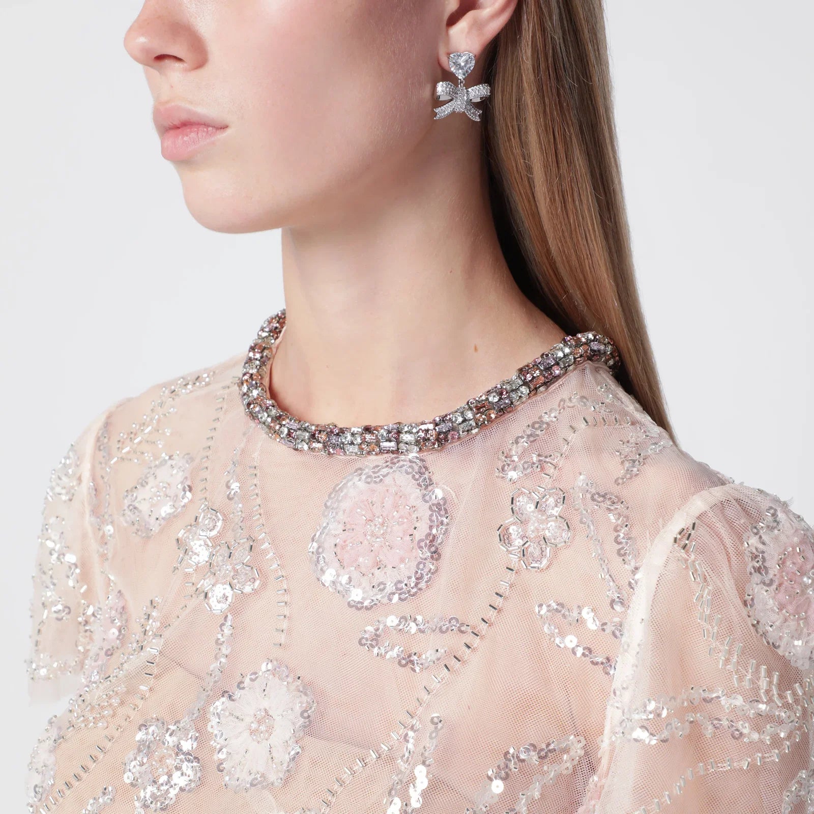 Self-Portrait SELF PORTRAIT Floral sequin midi dress in pink polyester