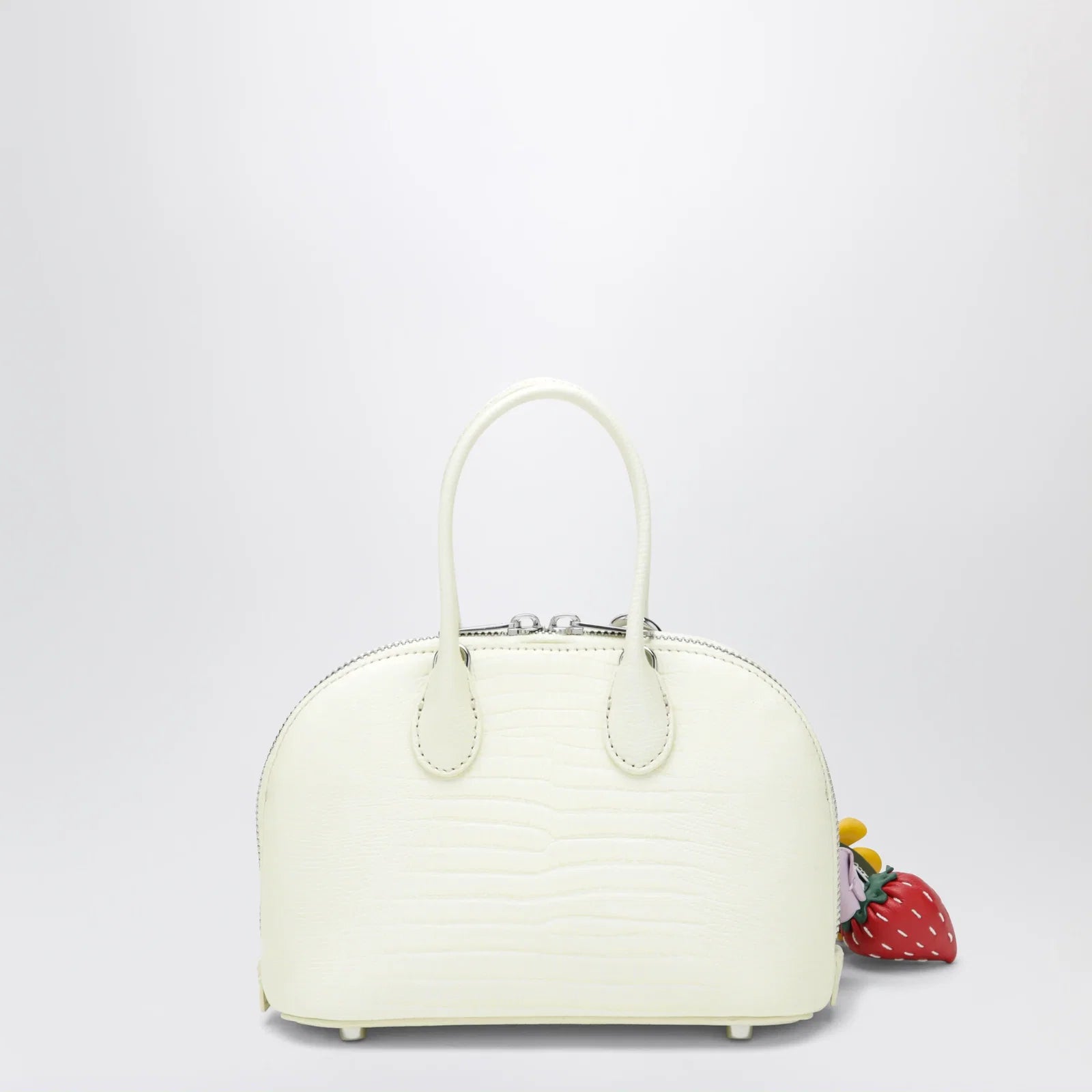 Self-Portrait SELF PORTRAIT Mini embossed leather bowling bag in yellow