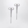 Self-Portrait SELF PORTRAIT Double crystal bow drop earrings in silver-plated brass
