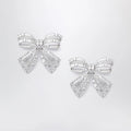 Self-Portrait SELF PORTRAIT Crystal bow earrings in silver-plated brass