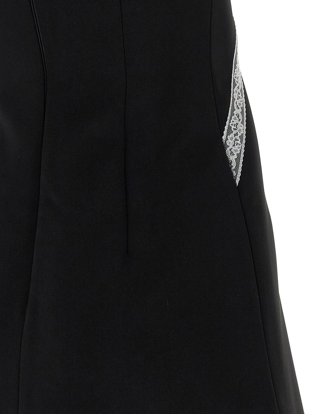Self-Portrait Black Crêpe Bow Lace Mini Dress