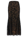 Self-Portrait Black Lace Midi Skirt