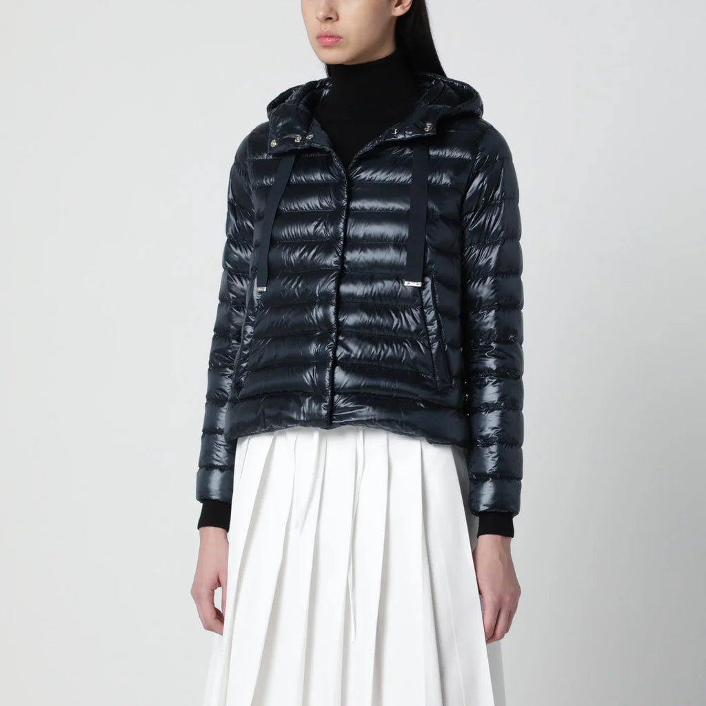 HERNO Navy blue ultralight nylon puffer jacket