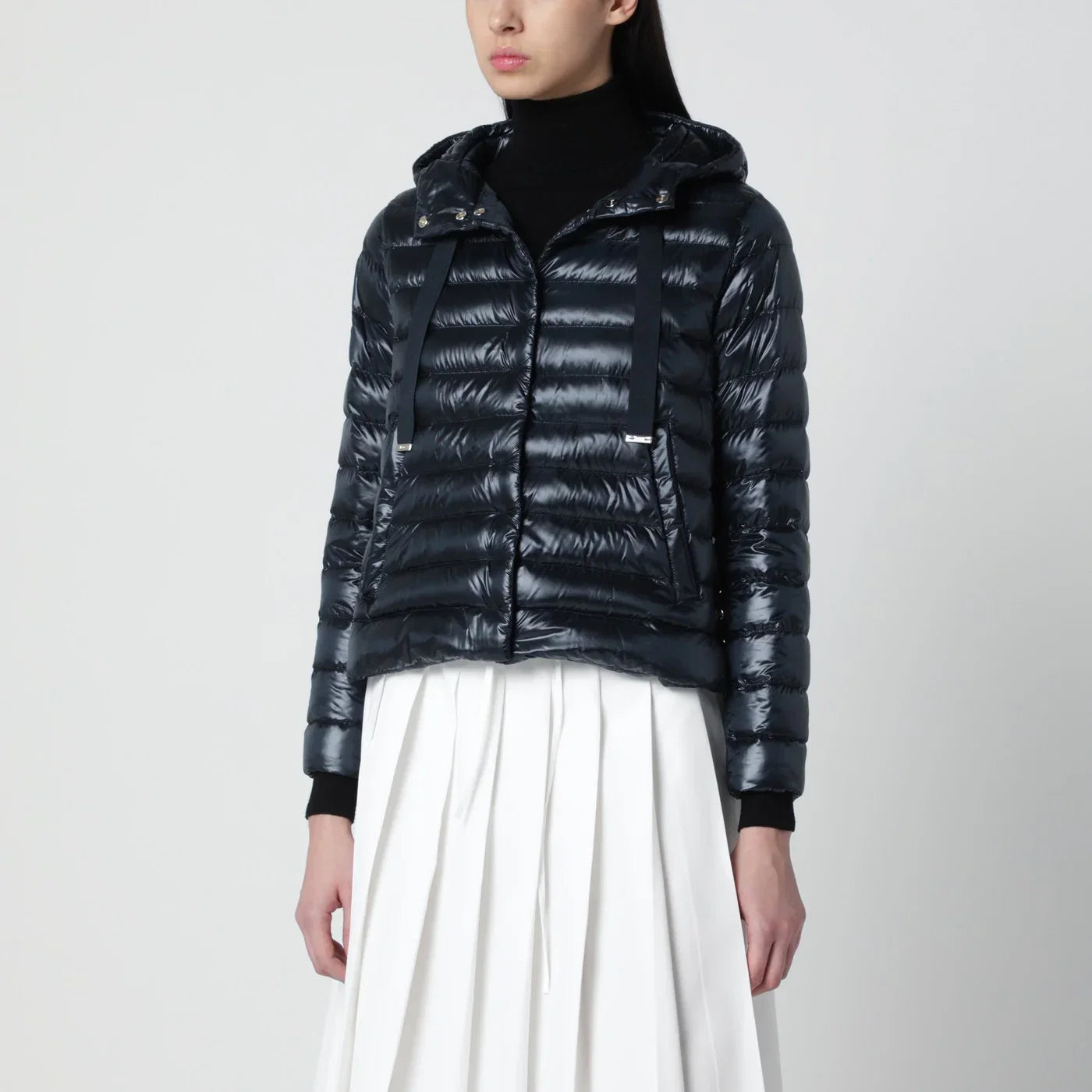 HERNO Navy blue ultralight nylon puffer jacket