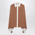 Max Mara Camel silk colour-block shirt